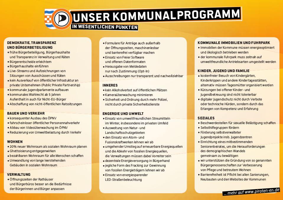 Die Rückseite mit der Kurzfassung unseres Wahlprogramms