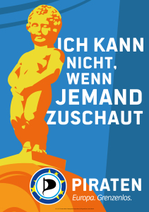 Männeken Piss-Wahlplakat "Ich kann nicht, wenn jemand guckt"