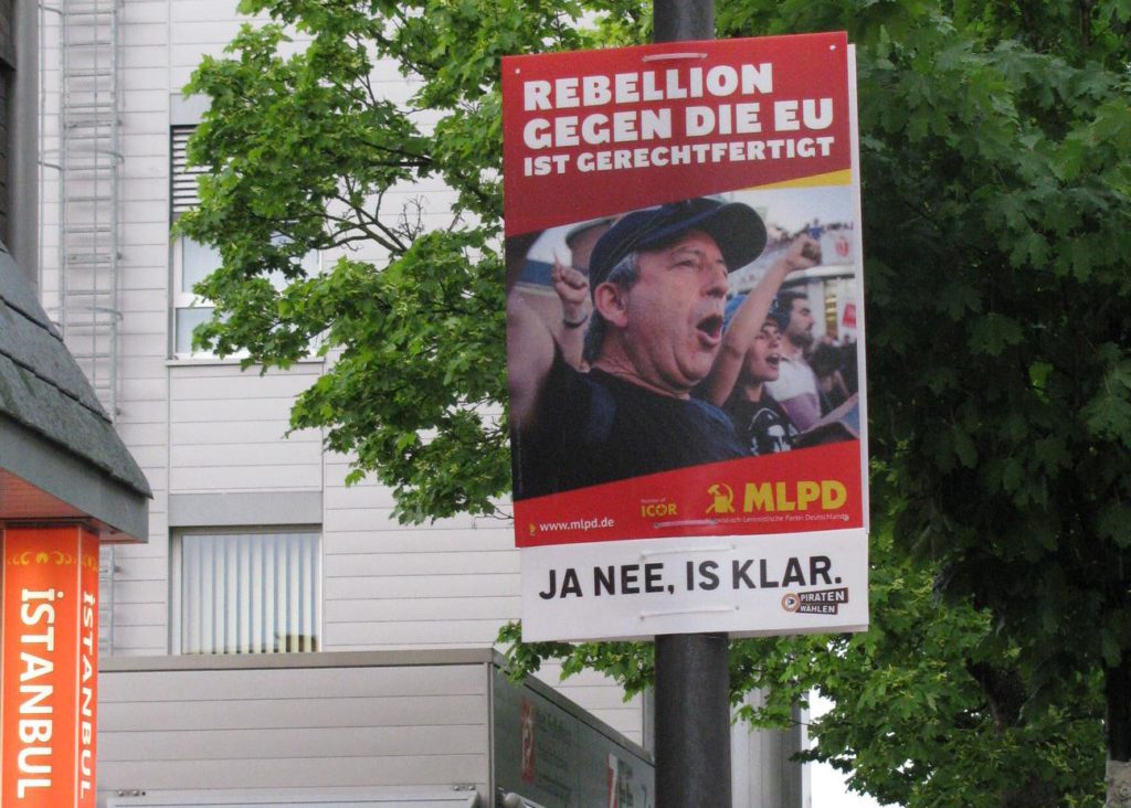 Wahlplakat der MLPD im Kommunalwahlkampf 2014