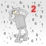 Bender aus der Serie Futurama sieht in seinem Alptraum eine 2