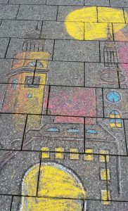 Wittener Rathaus als Straßenmalerei