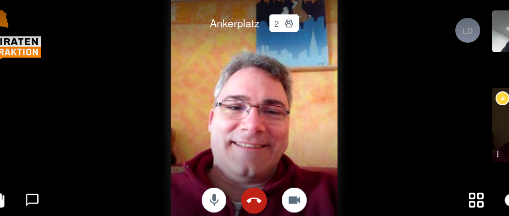 Videokonferenzserver meet.piraten-witten.de in Aktion auf einem PC