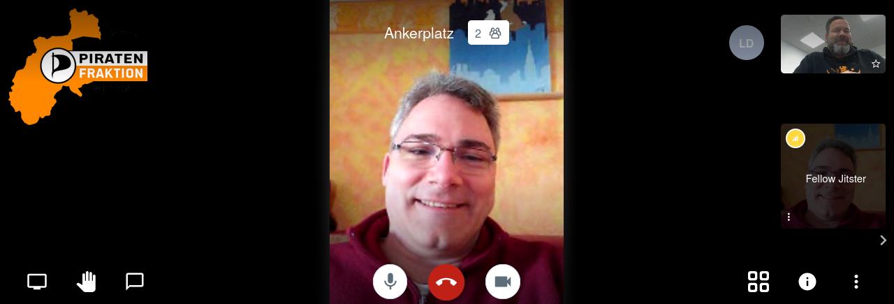 Videokonferenzserver meet.piraten-witten.de in Aktion auf einem PC