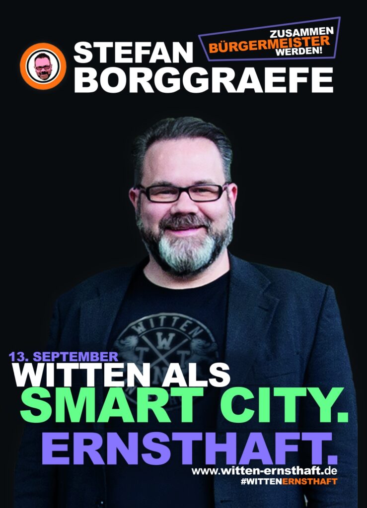 Wahlplakat „Witten als Smart City. Ernsthaft.“
