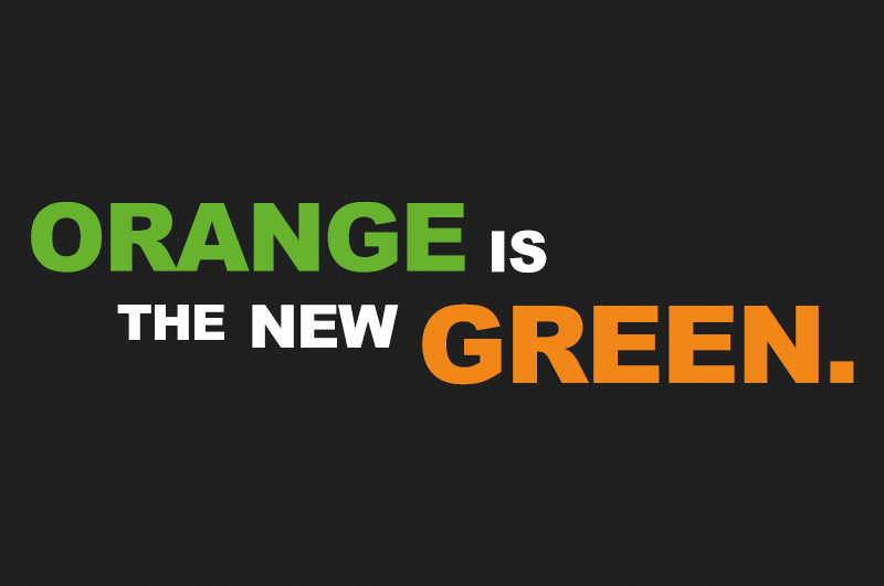 Slogan aus dem Kommunalwahlkampf: „Orange is the new green.“